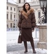 Warn fur jacket with fur collar
