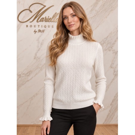 Sweter z ozdobną falbanką