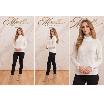 Sweter z ozdobną falbanką